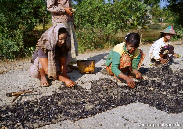 Heavy roadworks
Mrauk - U
Schlüsselwörter: Strasse, Reparatur, Mädchen, Teer, Ausbeutung, Steine, Zwangsarbeit, Sonne, Gift, Hände, Infrastruktur, Asphalt, archaisch, einfach, schädlich, verletzen, roh, Birma, Burma, Myanmar, Südost Asien, Entwicklungsland, Tropen, Armut, Fernreise, Reise, Kul