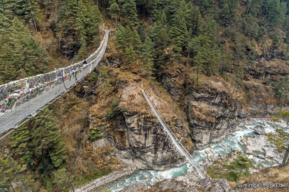 Double Larja Bridge over Dudh Koshi River
Everest Base Camp Trekking Route 
